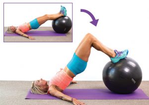 Exercises on leg fitball